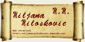 Miljana Milošković vizit kartica